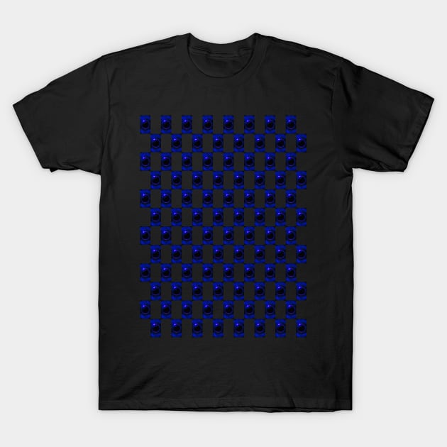 Blue Solar Eclipse Pattern T-Shirt by The Black Panther